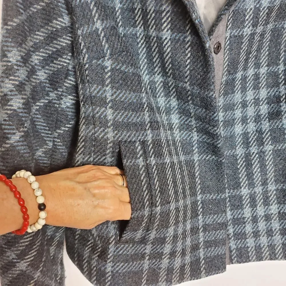 Talbots Wool/poly blend plaid jacket size 12